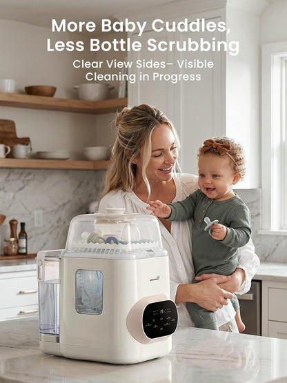 EaseClean Pro Bottle Washer & Sterilizer & Dryer, Visible Cleaning