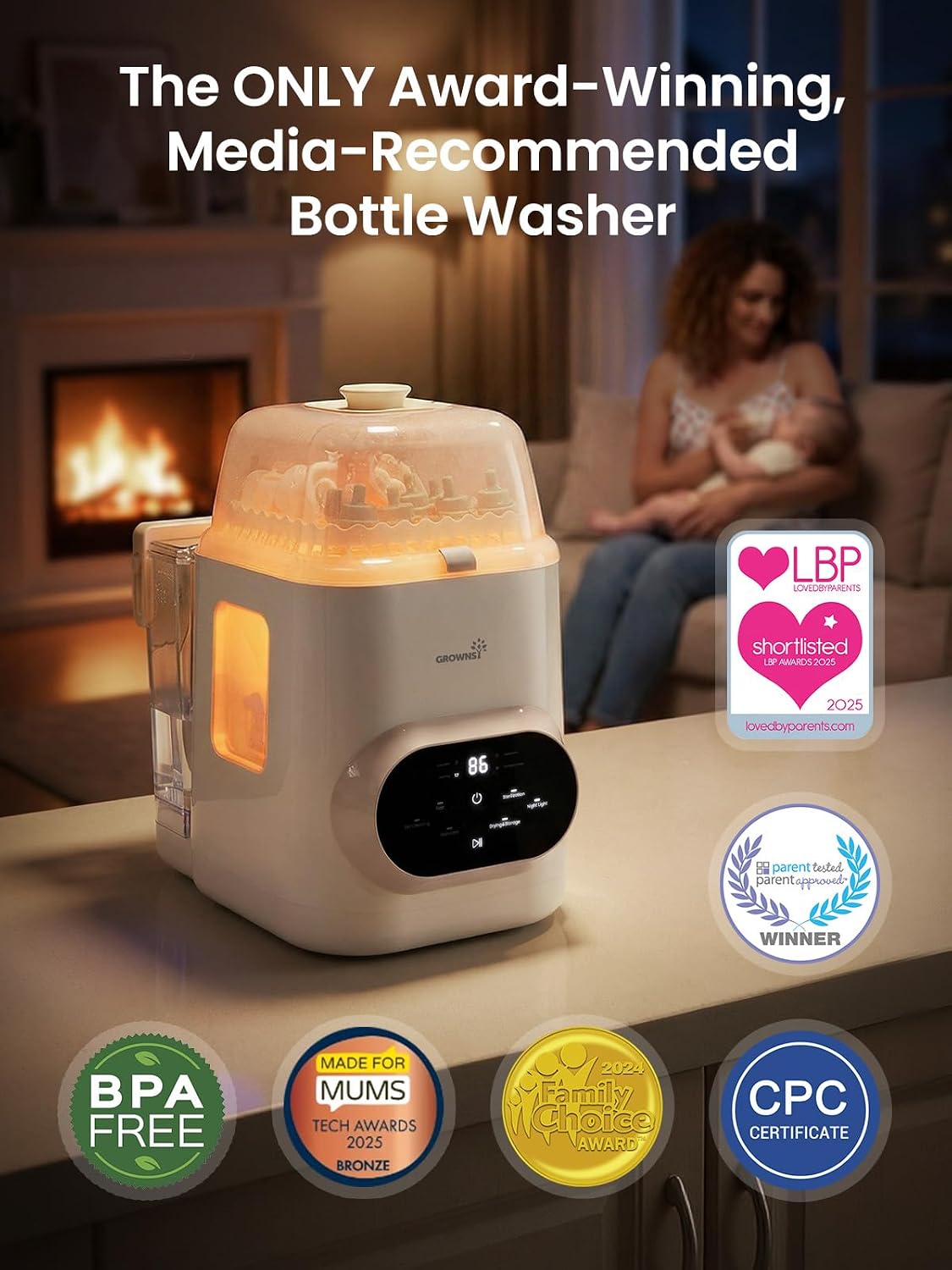 EaseClean Pro Bottle Washer & Sterilizer & Dryer, Visible Cleaning