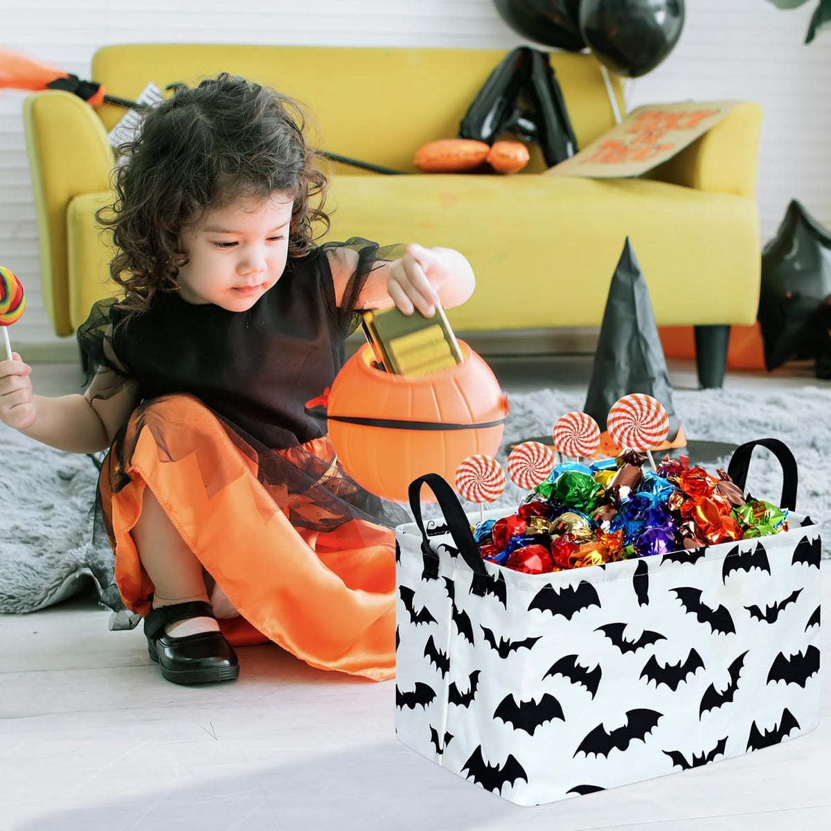 Square Storage Basket Gift Shelf Basket Storage Bin, Nursery Basket Organizer Box for With Handles for Room Deco (Excavator)