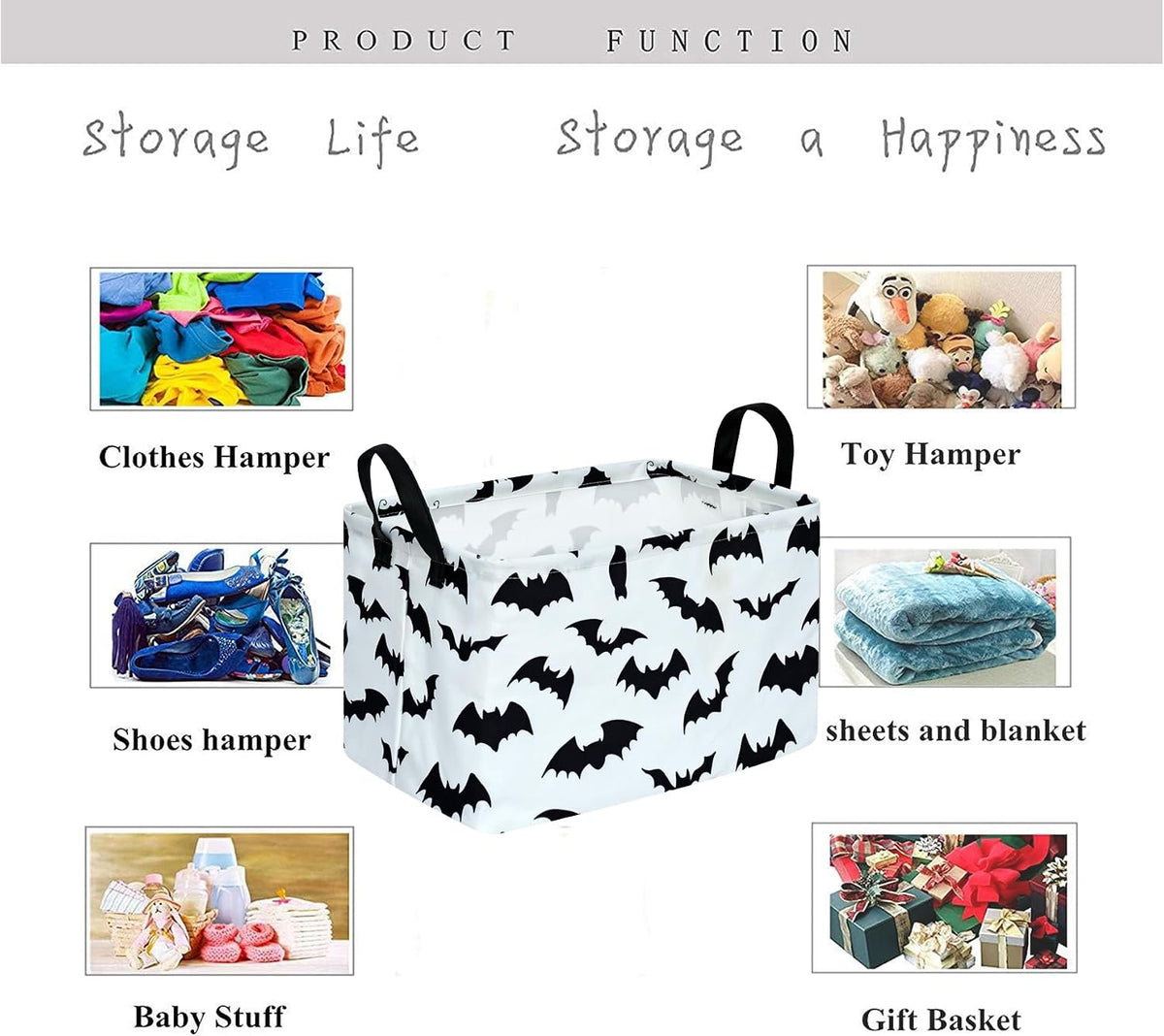 Square Storage Basket Gift Shelf Basket Storage Bin, Nursery Basket Organizer Box for With Handles for Room Deco (Excavator)