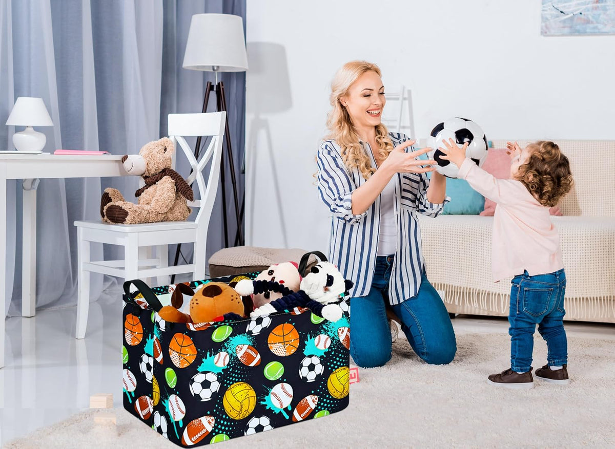 Square Storage Basket Gift Shelf Basket Storage Bin, Nursery Basket Organizer Box for With Handles for Room Deco (Excavator)
