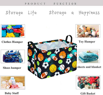 Square Storage Basket Gift Shelf Basket Storage Bin, Nursery Basket Organizer Box for With Handles for Room Deco (Excavator)