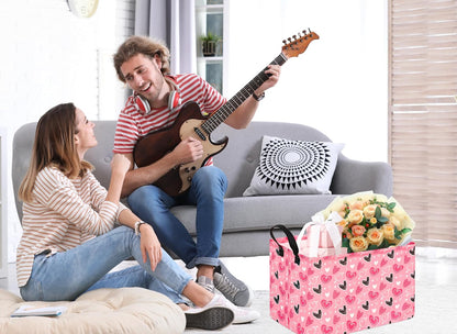 Square Storage Basket Gift Shelf Basket Storage Bin, Nursery Basket Organizer Box for With Handles for Room Deco (Excavator)