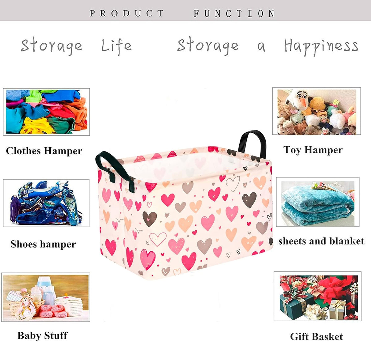 Square Storage Basket Gift Shelf Basket Storage Bin, Nursery Basket Organizer Box for With Handles for Room Deco (Excavator)