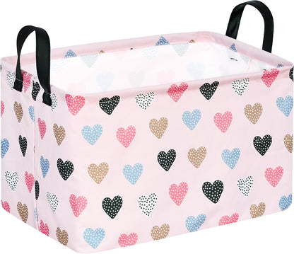Square Storage Basket Gift Shelf Basket Storage Bin, Nursery Basket Organizer Box for With Handles for Room Deco (Excavator)