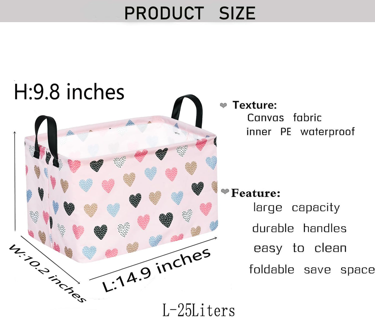 Square Storage Basket Gift Shelf Basket Storage Bin, Nursery Basket Organizer Box for With Handles for Room Deco (Excavator)