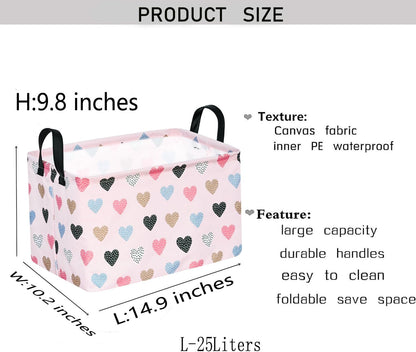 Square Storage Basket Gift Shelf Basket Storage Bin, Nursery Basket Organizer Box for With Handles for Room Deco (Excavator)