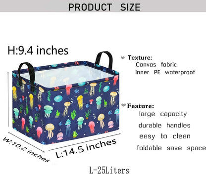 Square Storage Basket Gift Shelf Basket Storage Bin, Nursery Basket Organizer Box for With Handles for Room Deco (Excavator)