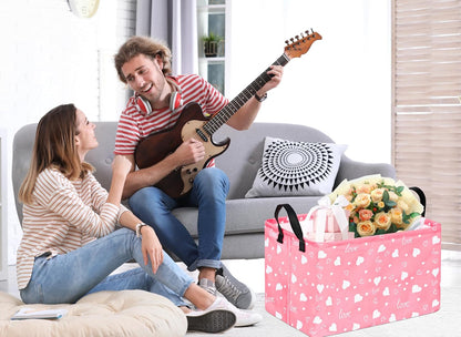 Square Storage Basket Gift Shelf Basket Storage Bin, Nursery Basket Organizer Box for With Handles for Room Deco (Excavator)