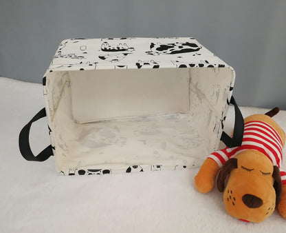 Square Storage Basket Gift Shelf Basket Storage Bin, Nursery Basket Organizer Box for With Handles for Room Deco (Excavator)