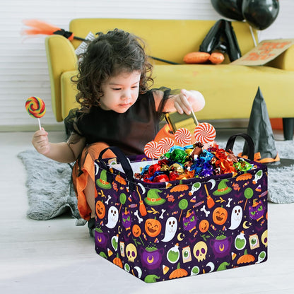 Square Storage Basket Gift Shelf Basket Storage Bin, Nursery Basket Organizer Box for With Handles for Room Deco (Excavator)