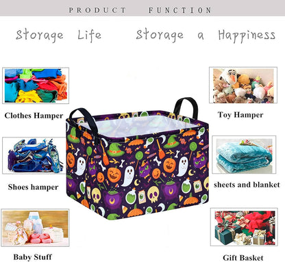 Square Storage Basket Gift Shelf Basket Storage Bin, Nursery Basket Organizer Box for With Handles for Room Deco (Excavator)
