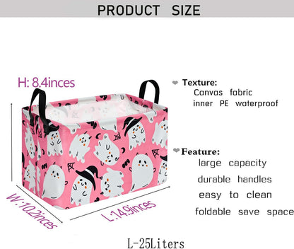 Square Storage Basket Gift Shelf Basket Storage Bin, Nursery Basket Organizer Box for With Handles for Room Deco (Excavator)