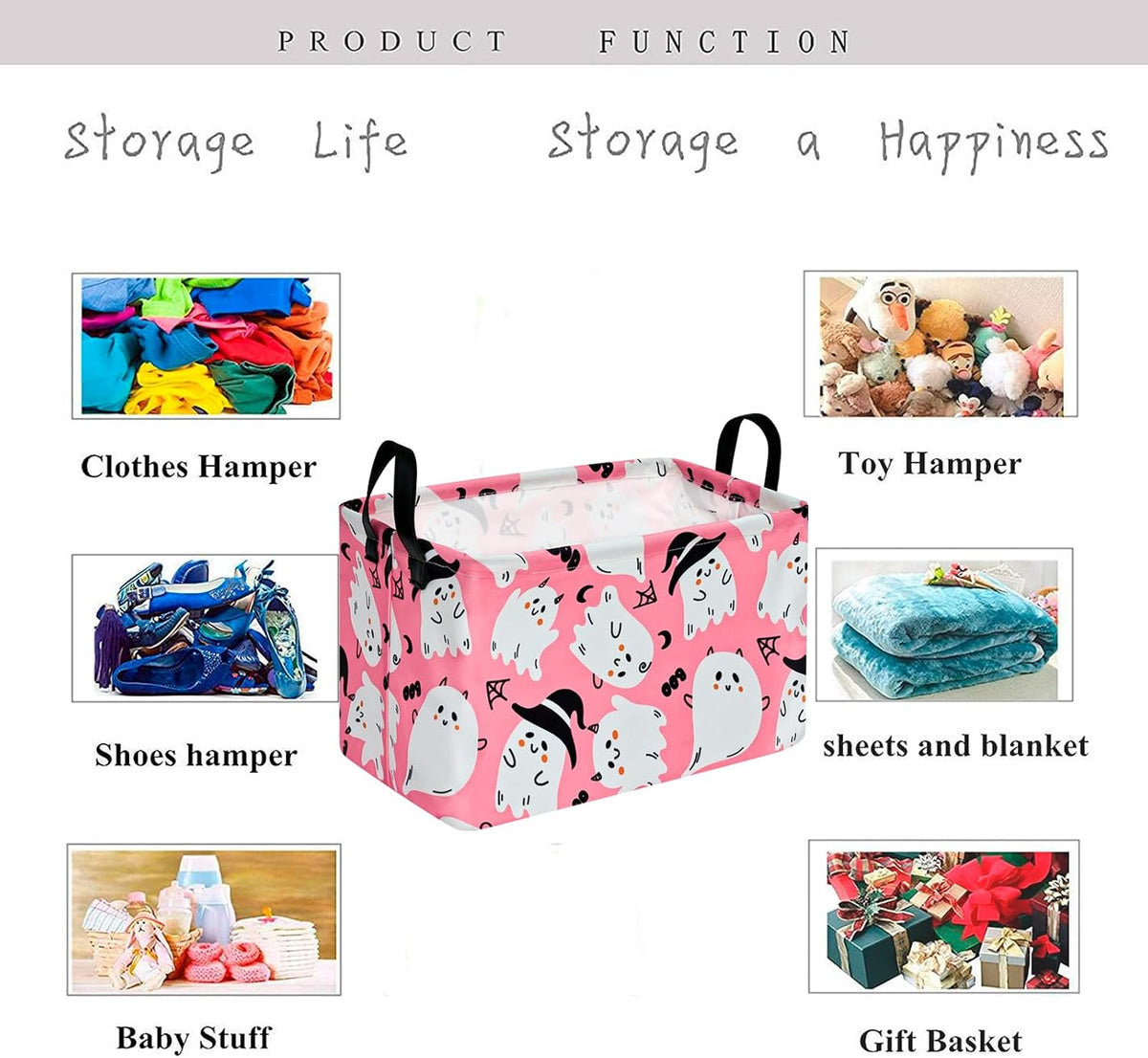 Square Storage Basket Gift Shelf Basket Storage Bin, Nursery Basket Organizer Box for With Handles for Room Deco (Excavator)