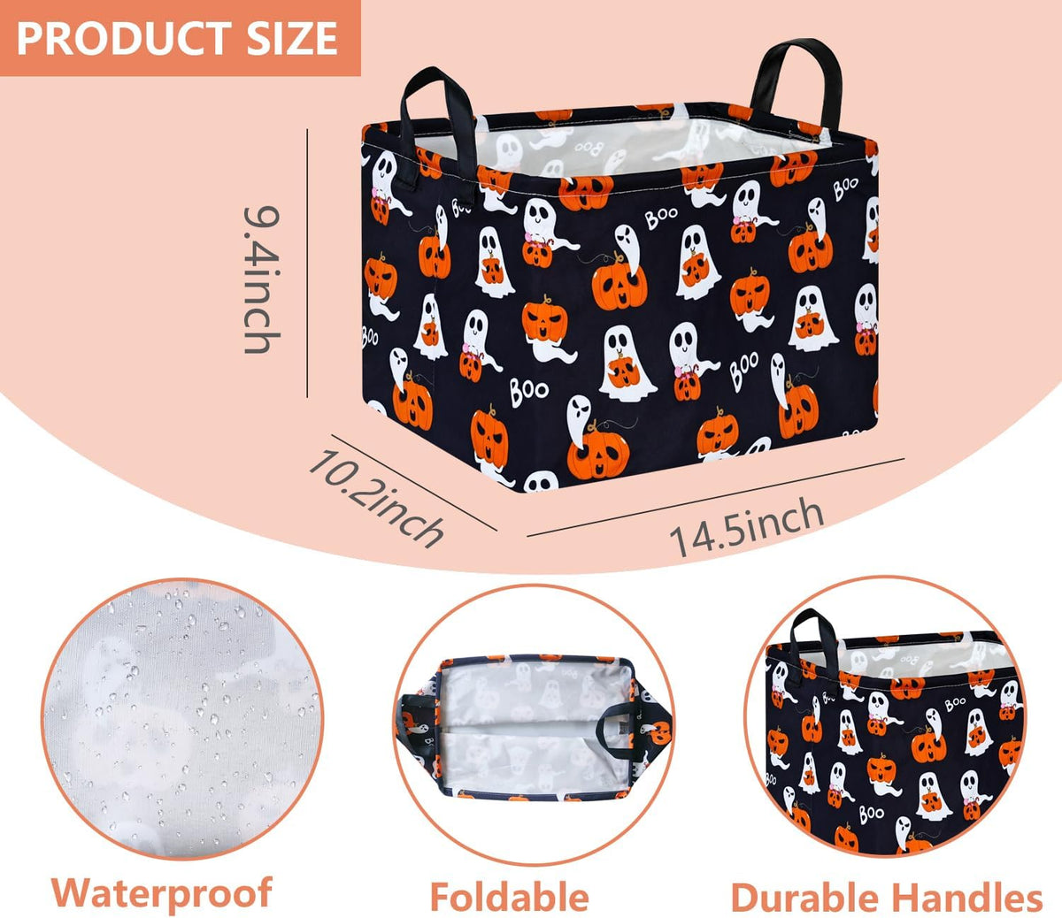 Square Storage Basket Gift Shelf Basket Storage Bin, Nursery Basket Organizer Box for With Handles for Room Deco (Excavator)