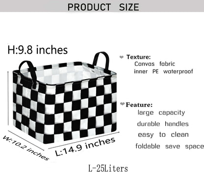 Square Storage Basket Gift Shelf Basket Storage Bin, Nursery Basket Organizer Box for With Handles for Room Deco (Excavator)