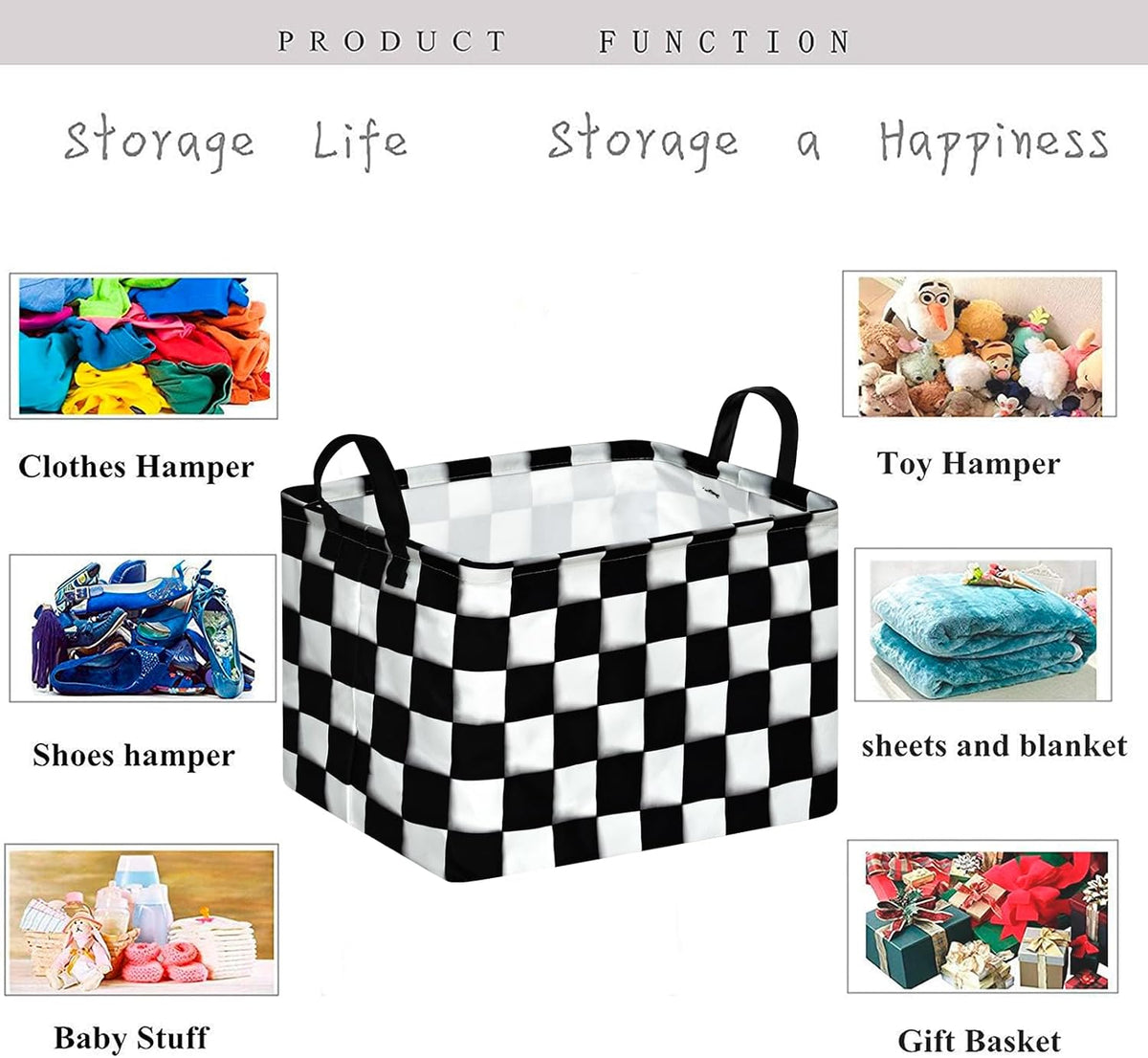 Square Storage Basket Gift Shelf Basket Storage Bin, Nursery Basket Organizer Box for With Handles for Room Deco (Excavator)