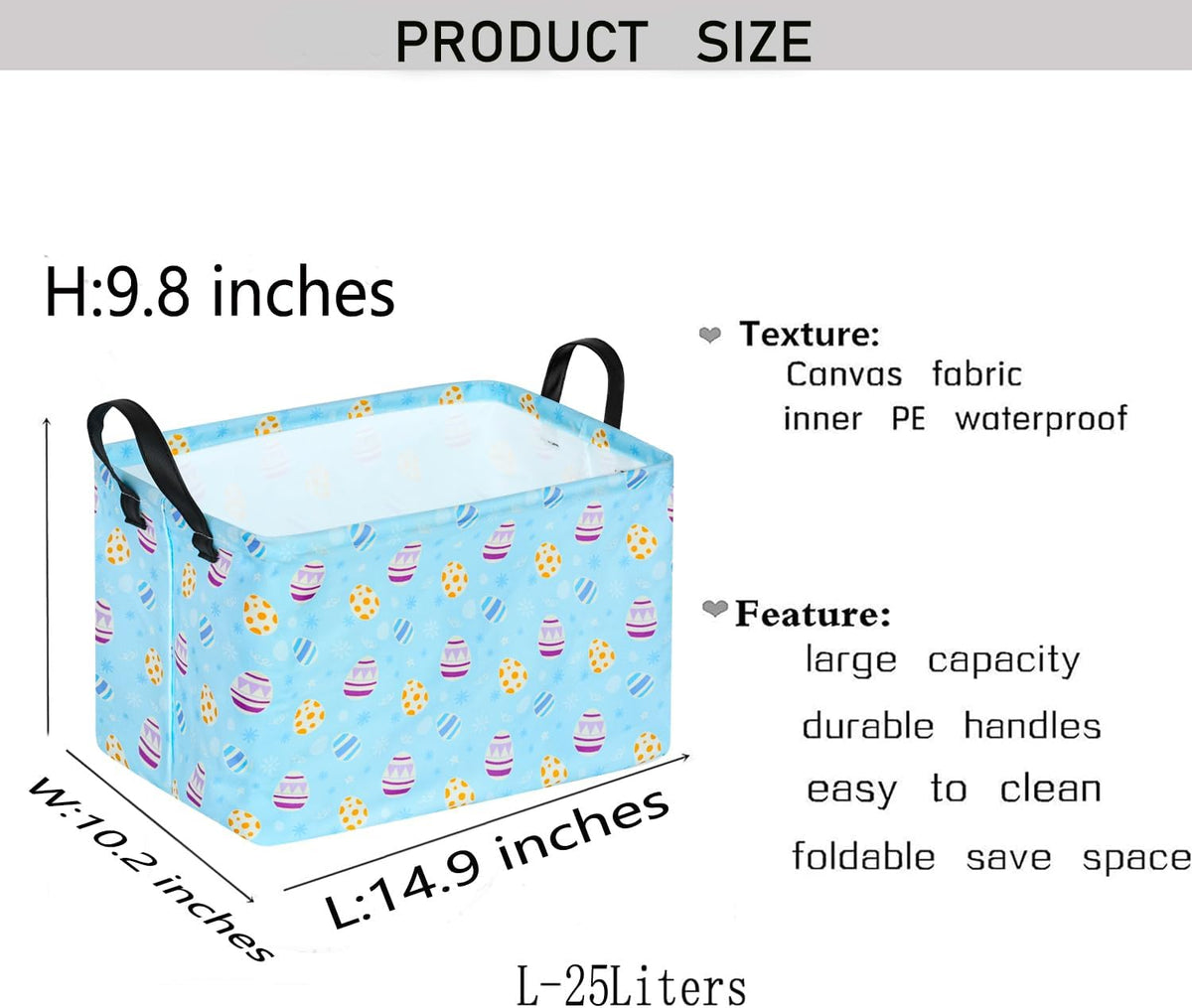 Square Storage Basket Gift Shelf Basket Storage Bin, Nursery Basket Organizer Box for With Handles for Room Deco (Excavator)