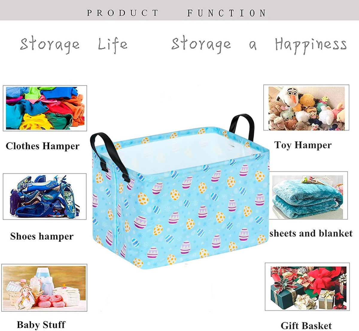 Square Storage Basket Gift Shelf Basket Storage Bin, Nursery Basket Organizer Box for With Handles for Room Deco (Excavator)
