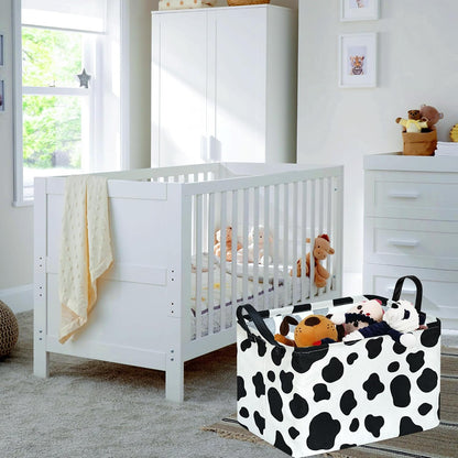 Square Storage Basket Gift Shelf Basket Storage Bin, Nursery Basket Organizer Box for With Handles for Room Deco (Excavator)