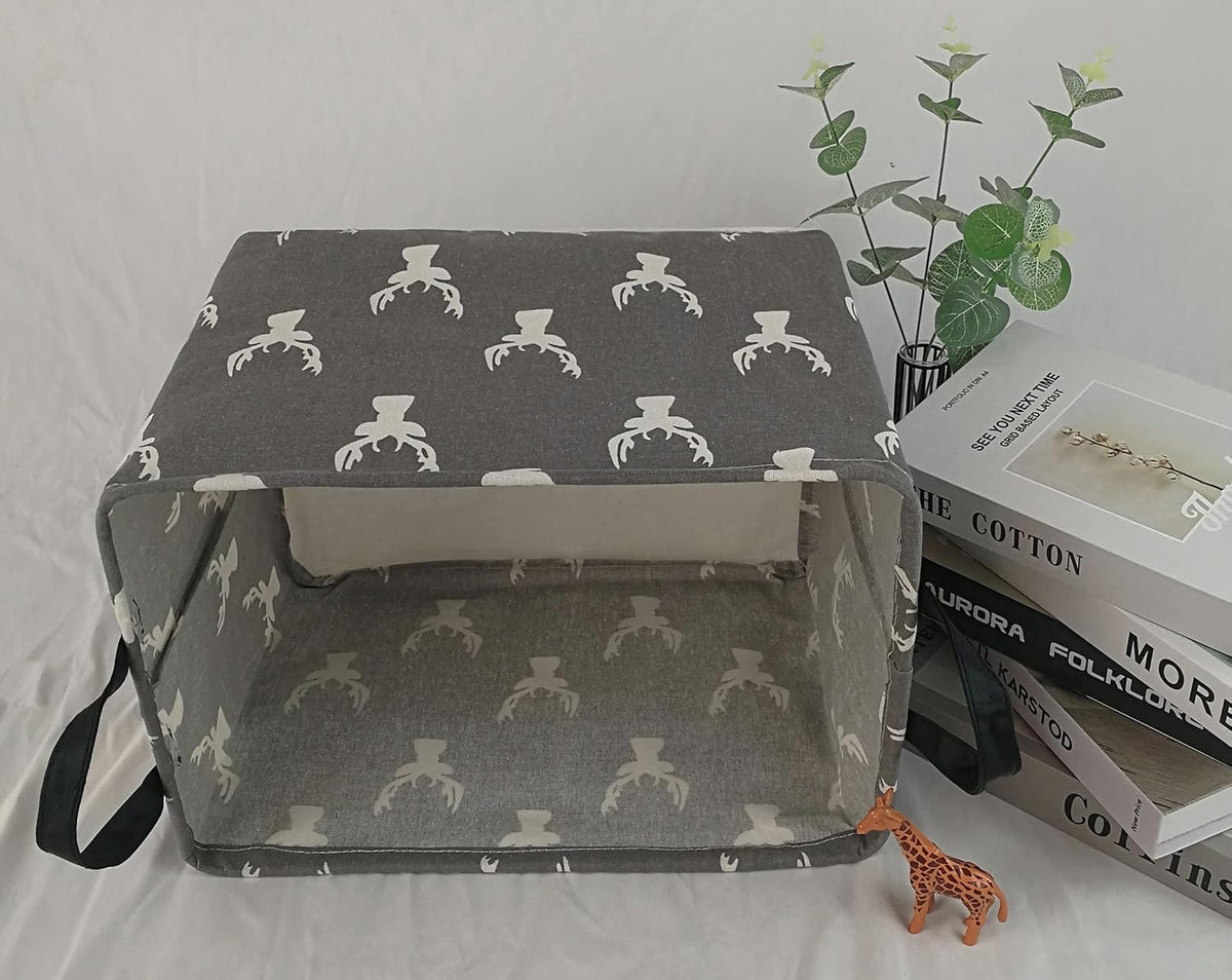 Square Storage Basket Gift Shelf Basket Storage Bin, Nursery Basket Organizer Box for With Handles for Room Deco (Excavator)