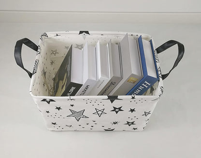 Square Storage Basket Gift Shelf Basket Storage Bin, Nursery Basket Organizer Box for With Handles for Room Deco (Excavator)