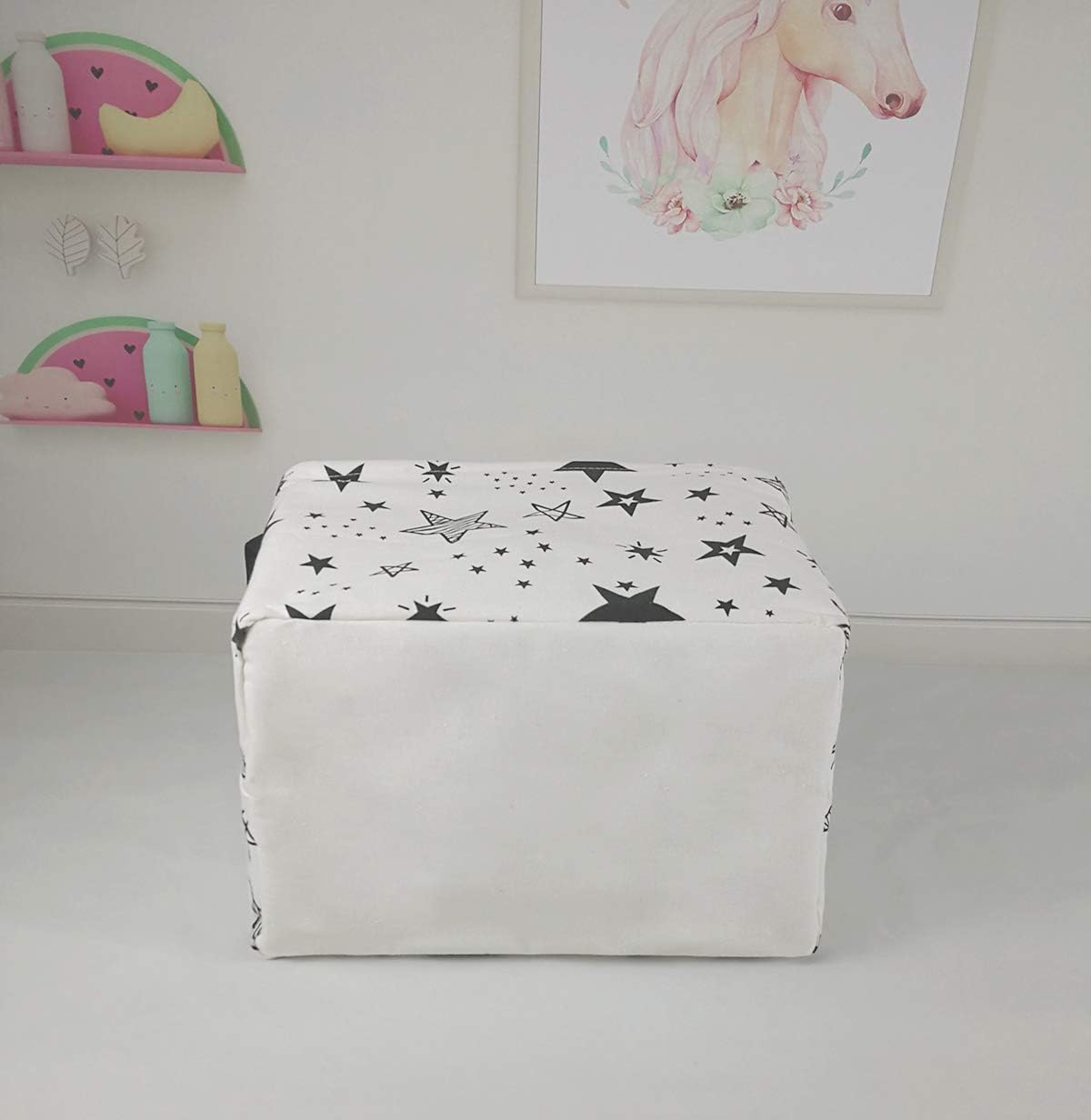 Square Storage Basket Gift Shelf Basket Storage Bin, Nursery Basket Organizer Box for With Handles for Room Deco (Excavator)