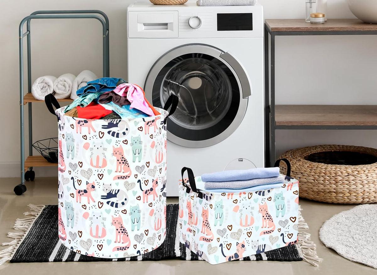 Square Storage Basket Gift Shelf Basket Storage Bin, Nursery Basket Organizer Box for With Handles for Room Deco (Excavator)