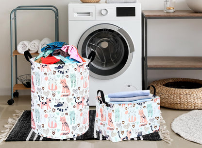 Square Storage Basket Gift Shelf Basket Storage Bin, Nursery Basket Organizer Box for With Handles for Room Deco (Excavator)