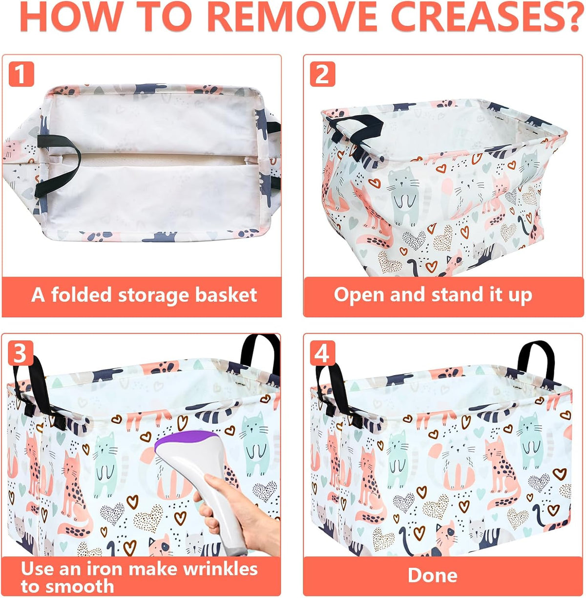 Square Storage Basket Gift Shelf Basket Storage Bin, Nursery Basket Organizer Box for With Handles for Room Deco (Excavator)