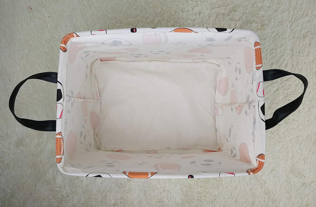 Square Storage Basket Gift Shelf Basket Storage Bin, Nursery Basket Organizer Box for With Handles for Room Deco (Excavator)