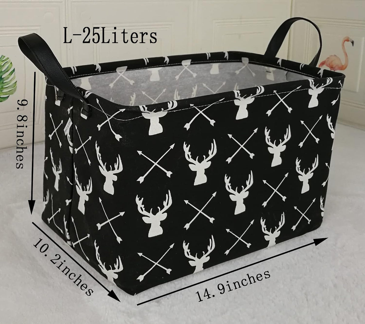 Square Storage Basket Gift Shelf Basket Storage Bin, Nursery Basket Organizer Box for With Handles for Room Deco (Excavator)