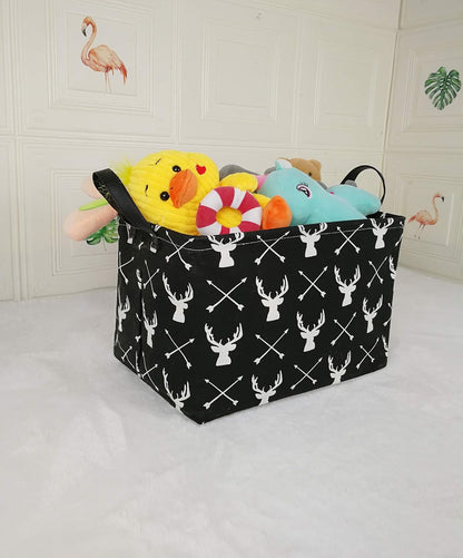 Square Storage Basket Gift Shelf Basket Storage Bin, Nursery Basket Organizer Box for With Handles for Room Deco (Excavator)