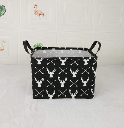 Square Storage Basket Gift Shelf Basket Storage Bin, Nursery Basket Organizer Box for With Handles for Room Deco (Excavator)