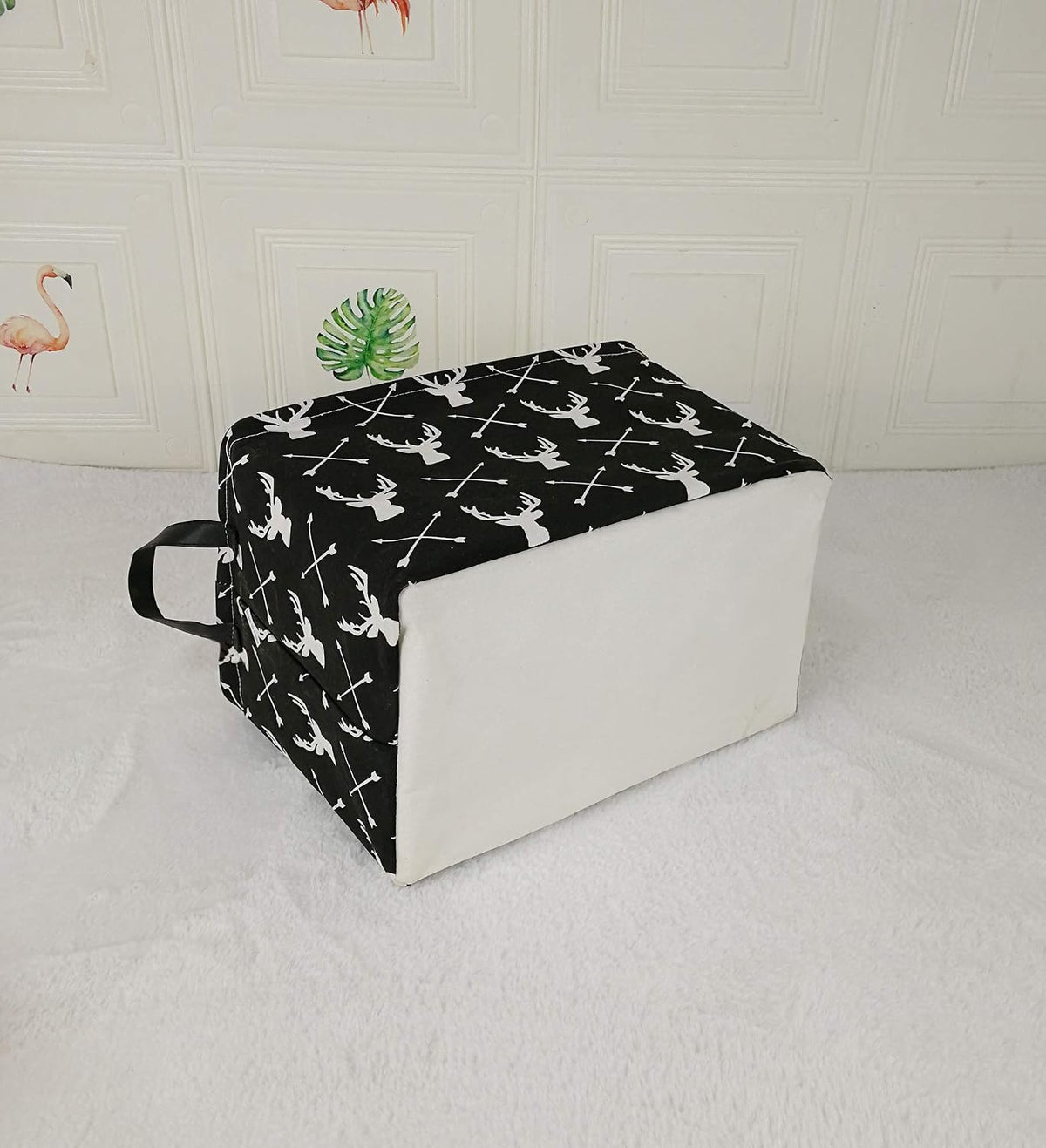 Square Storage Basket Gift Shelf Basket Storage Bin, Nursery Basket Organizer Box for With Handles for Room Deco (Excavator)
