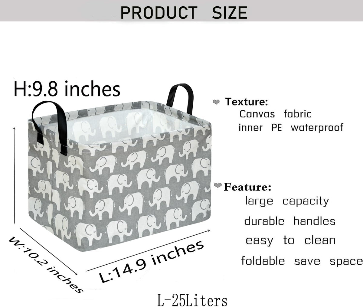 Square Storage Basket Gift Shelf Basket Storage Bin, Nursery Basket Organizer Box for With Handles for Room Deco (Excavator)