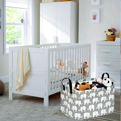 Square Storage Basket Gift Shelf Basket Storage Bin, Nursery Basket Organizer Box for With Handles for Room Deco (Excavator)