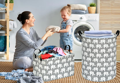 Square Storage Basket Gift Shelf Basket Storage Bin, Nursery Basket Organizer Box for With Handles for Room Deco (Excavator)