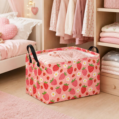 Square Storage Basket Gift Shelf Basket Storage Bin, Nursery Basket Organizer Box for With Handles for Room Deco (Excavator)