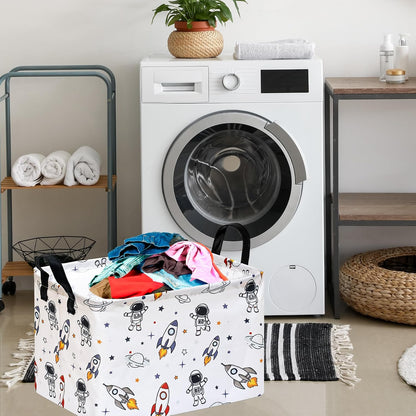 Square Storage Basket Gift Shelf Basket Storage Bin, Nursery Basket Organizer Box for With Handles for Room Deco (Excavator)