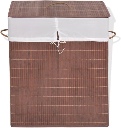 Rectangular Brown Laundry bin with Removable Liner, Handles, and Versatile Usage, Lightweight, Portable for Storing Children's Toys
