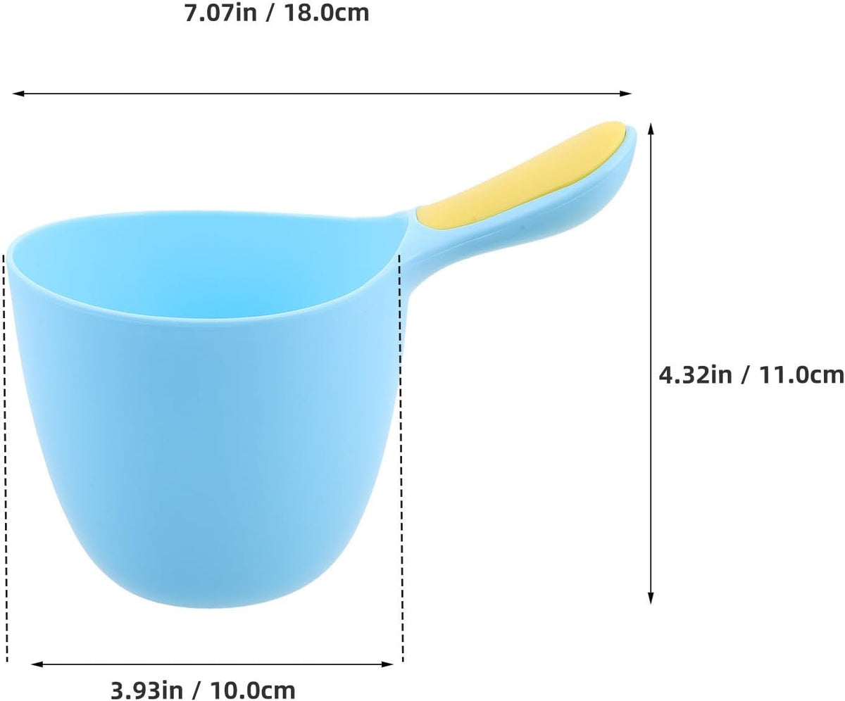 3pcs Hair Washing Cup for Babies and Newborns Ergonomic Nonslip Handle Plastic Shampoo Rinse Cup Featuring Firm Grip and Unique Curvature, for Bathing and Hair Washing