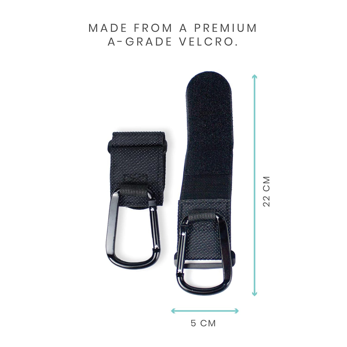 Multi-Use Organizer Hook Clips (2 Pack) - Heavy-Duty for Strollers, Diaper Bags, Purses & Shopping Bags - Easy One-Handed Attachment, Durable & Anti-Slip, Fits All Strollers & Bags