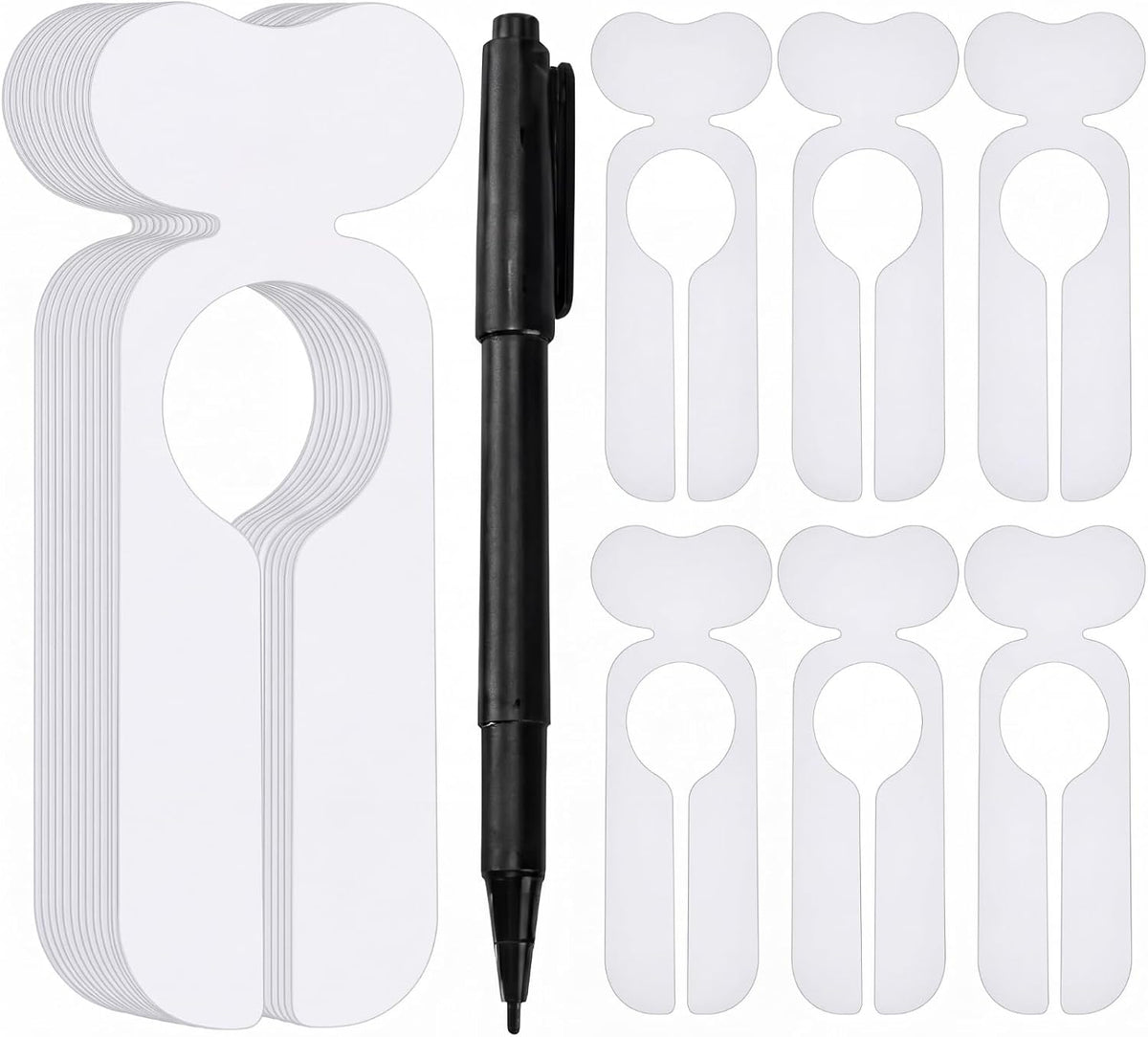 WILLBOND 20 Pack Closet Dividers for Hanging Clothes Clothing Size Clothing Rack Dividers Baby Closet Dividers Weekly Clothes Organizer with 1 Piece Marker Pen for Home Closet Cloth Store