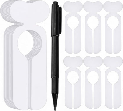 WILLBOND 20 Pack Closet Dividers for Hanging Clothes Clothing Size Clothing Rack Dividers Baby Closet Dividers Weekly Clothes Organizer with 1 Piece Marker Pen for Home Closet Cloth Store