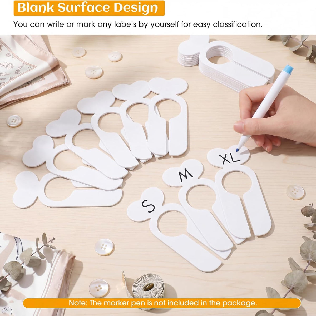 WILLBOND 20 Pack Closet Dividers for Hanging Clothes Clothing Size Clothing Rack Dividers Baby Closet Dividers Weekly Clothes Organizer with 1 Piece Marker Pen for Home Closet Cloth Store