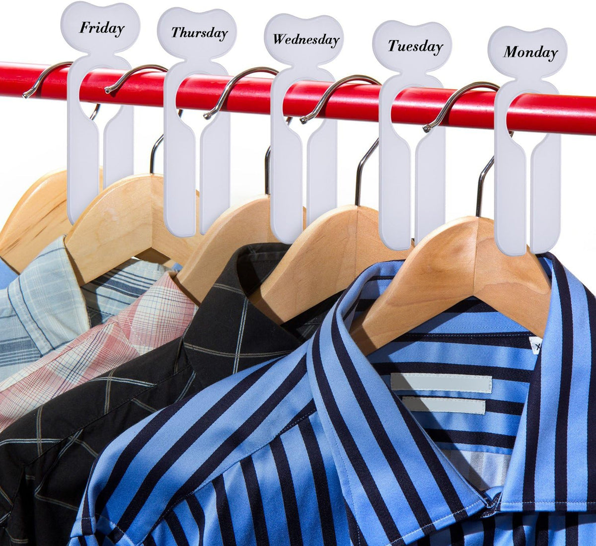 WILLBOND 20 Pack Closet Dividers for Hanging Clothes Clothing Size Clothing Rack Dividers Baby Closet Dividers Weekly Clothes Organizer with 1 Piece Marker Pen for Home Closet Cloth Store