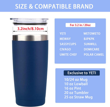 2 Pack 20 oz Tumbler Lid Replacement for Yeti Tumblers | Plastic, Spill Proof, Splash Resistant, Slider Mug Topper
