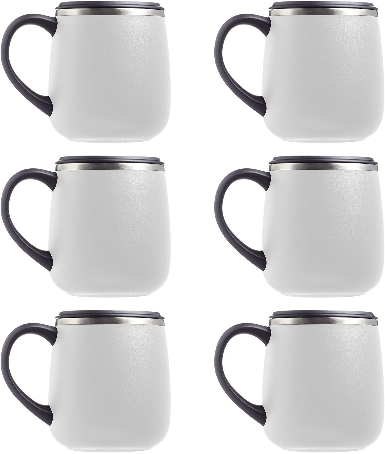 Personalized 11 oz. Stainless Steel Coffee Mugs with Lid - 12 pack Custom Text, Logo - Black