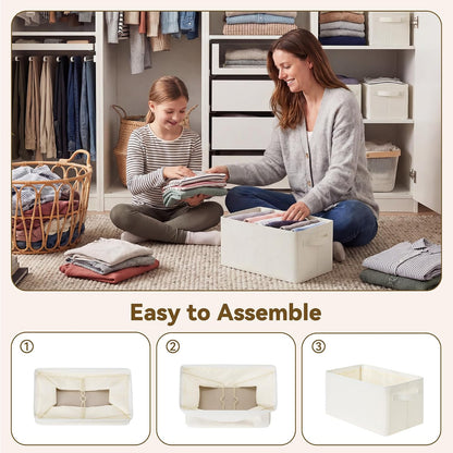 Storage Basket for Shelves, Storage Bins, Light Taupe, 2-Pack
